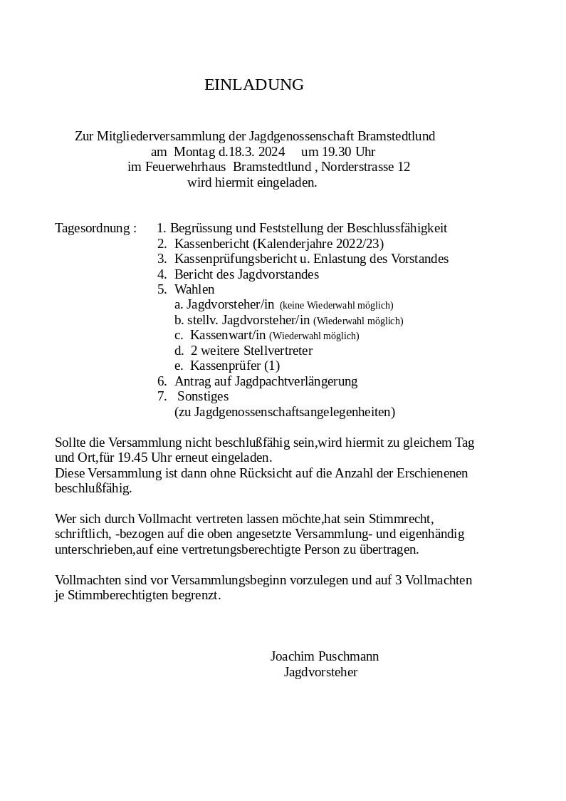 Jagdversammlung 2024